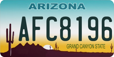 AZ license plate AFC8196