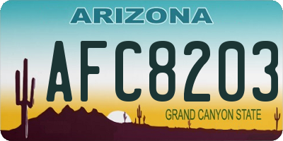 AZ license plate AFC8203