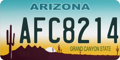 AZ license plate AFC8214