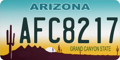 AZ license plate AFC8217