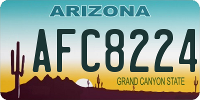 AZ license plate AFC8224