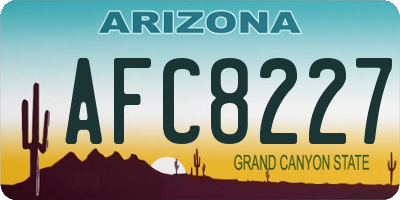AZ license plate AFC8227