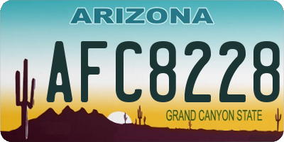 AZ license plate AFC8228