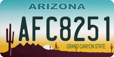 AZ license plate AFC8251