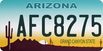 AZ license plate AFC8275