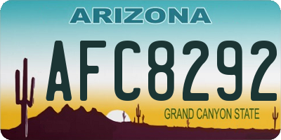 AZ license plate AFC8292