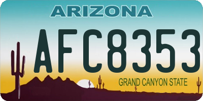 AZ license plate AFC8353