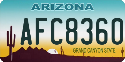 AZ license plate AFC8360