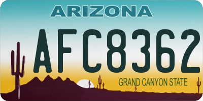 AZ license plate AFC8362