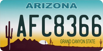 AZ license plate AFC8366