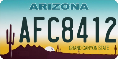 AZ license plate AFC8412