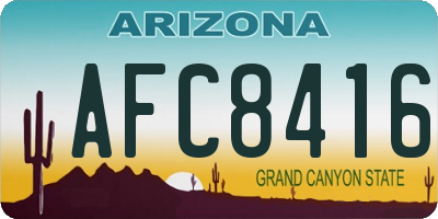AZ license plate AFC8416