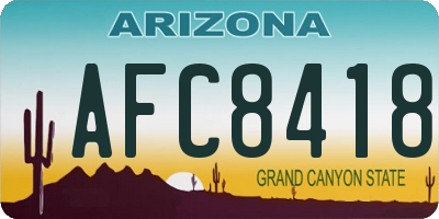 AZ license plate AFC8418
