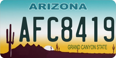 AZ license plate AFC8419