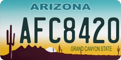 AZ license plate AFC8420