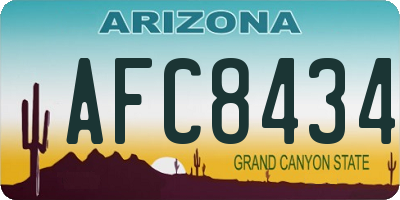 AZ license plate AFC8434