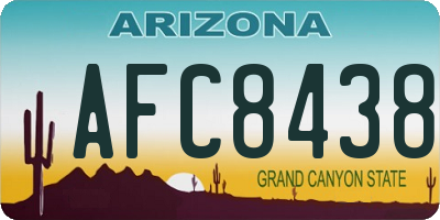 AZ license plate AFC8438