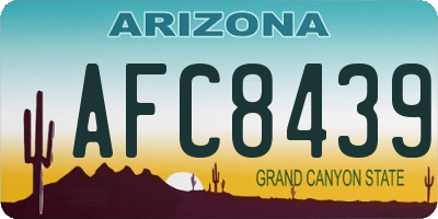 AZ license plate AFC8439