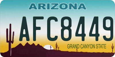 AZ license plate AFC8449