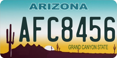 AZ license plate AFC8456