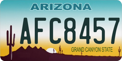 AZ license plate AFC8457