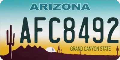 AZ license plate AFC8492