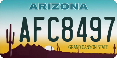 AZ license plate AFC8497