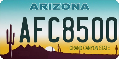 AZ license plate AFC8500