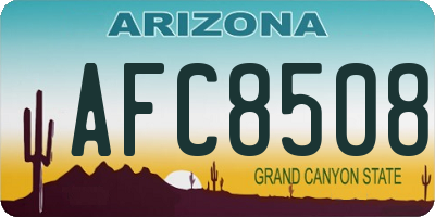 AZ license plate AFC8508