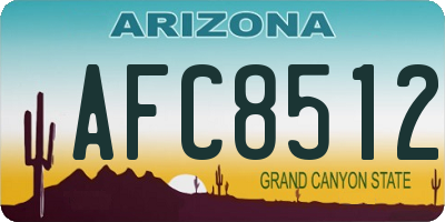 AZ license plate AFC8512