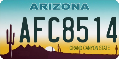 AZ license plate AFC8514