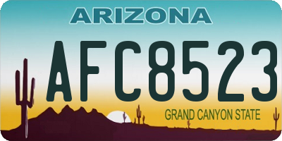 AZ license plate AFC8523