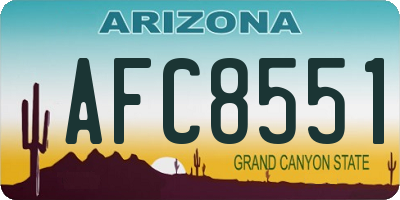 AZ license plate AFC8551