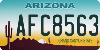 AZ license plate AFC8563