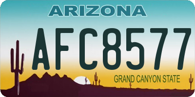 AZ license plate AFC8577
