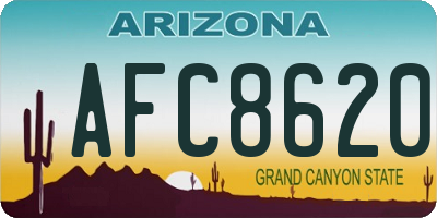 AZ license plate AFC8620