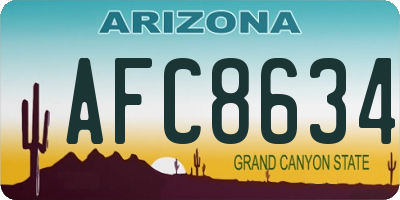 AZ license plate AFC8634