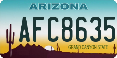 AZ license plate AFC8635