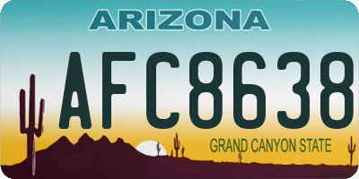 AZ license plate AFC8638