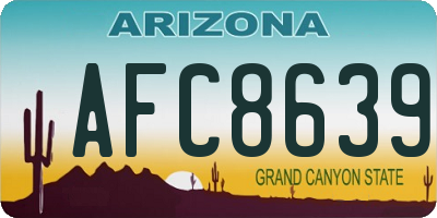 AZ license plate AFC8639