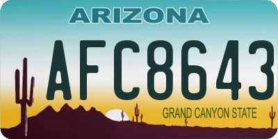 AZ license plate AFC8643