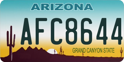 AZ license plate AFC8644