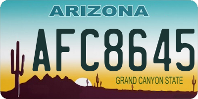 AZ license plate AFC8645
