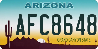 AZ license plate AFC8648
