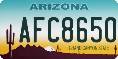AZ license plate AFC8650