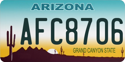 AZ license plate AFC8706