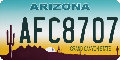 AZ license plate AFC8707