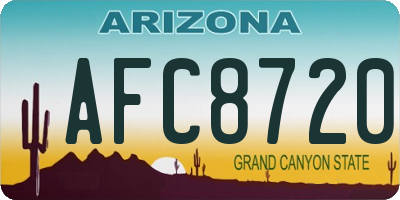 AZ license plate AFC8720