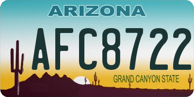 AZ license plate AFC8722