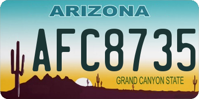 AZ license plate AFC8735